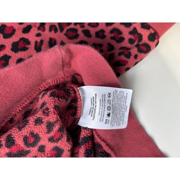 Nike Women's Sportwear Leopard‎ Pink Pullover  Fleece Crewneck Sweater Size XS - Picture 4 of 5